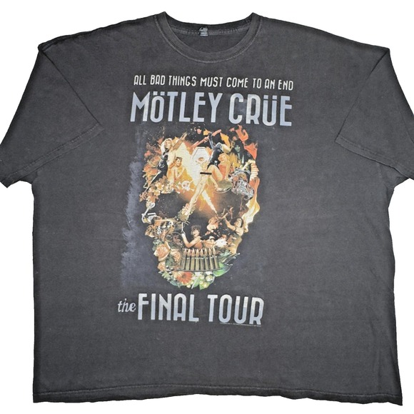Motley Crue Shirt Mens 3XL Black Final Tour 2014 Band Rock Concert Tee Graphic - Picture 1 of 11